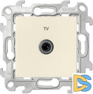 Розетка телевизионная единственная ТV, цвет Слоновая кость,Simon 24