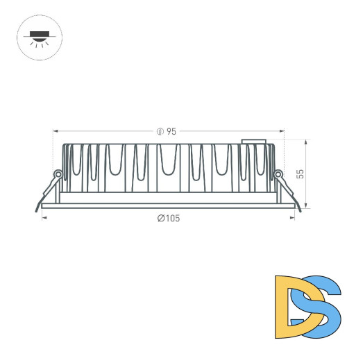 Встраиваемый светильник Arlight MS-MIST-BUILT-R105-9W Warm3000 (WH, 110 deg, 230V) 041614