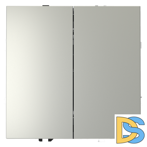 Перекрестный переключатель встраиваемый VOLTUM S70 двухклавишный 10А, (сталь)