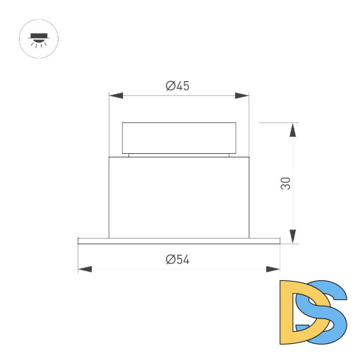Встраиваемый светильник Arlight MS-GLORY-BUILT-R54-5W Day4000 (WH, 38 deg, 230V) 039065