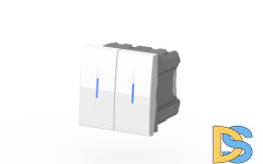 Выключатель двухклавишный с подсветкой ELBI Moda Vox 611-040232-203