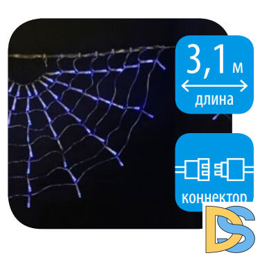 Светодиодная гирлянда (UL-00001409) Uniel занавес Радуга-1 220V синий ULD-E3104-288/DTK BLUE IP20 RAINBOW-1