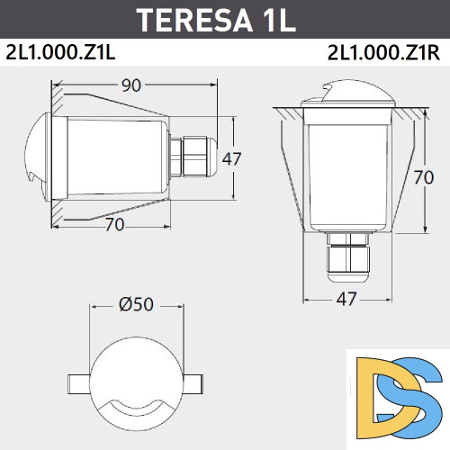 Уличный встраиваемый светильник Fumagalli Teresa 2L1.000.000.LXZ1L