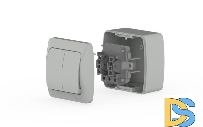 Выключатель двухклавишный ELBI Eva 554-011500-202