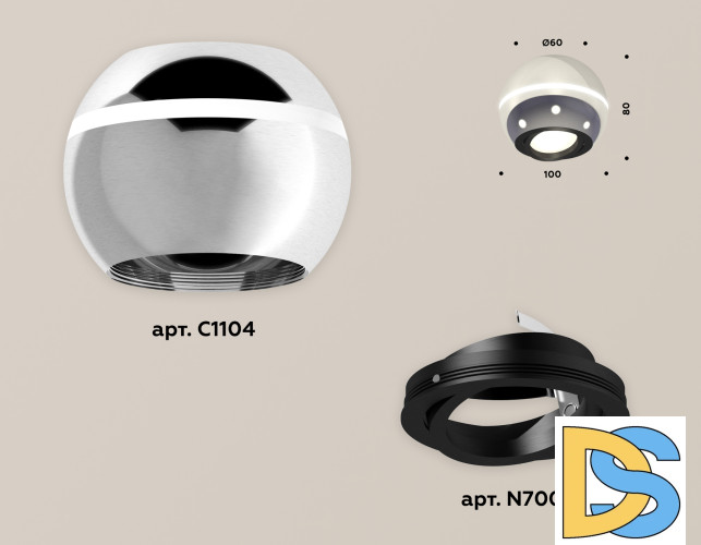 Накладной поворотный светильник с дополнительной подсветкой Ambrella Light Techno XS1104010 (C1104, N7002)
