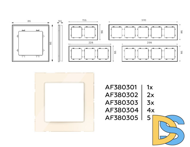 Рамка двухместная Ambrella Volt Platos AF380302