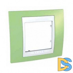 Рамка 1-ая (одинарная), Зеленое яблоко/Белый, серия Unica, Schneider Electric