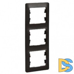 Рамка 3-ая (тройная) вертикальная, Шоколад, серия Glossa, Schneider Electric