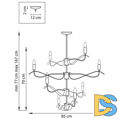 Люстра на штанге Lightstar Ragno 733287