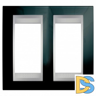 Рамка 2-ая (двойная), Родий/Алюминий (металл), серия UNICA TOP/CLASS, Schneider Electric