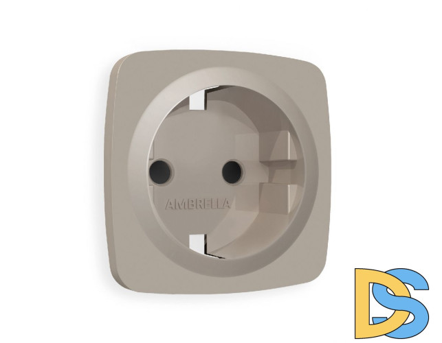 Лицевая панель для розетки с/з со шторками Ambrella Volt Omega OP3670