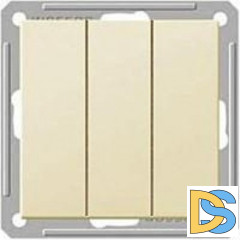 Выключатель 3-клавишный, Бежевый, серия Wessen 59, Schneider Electric