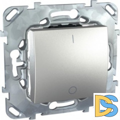 Выключатель 2-полюсный 1-клавишный 16А, Алюминий, серия UNICA TOP/CLASS, Schneider Electric