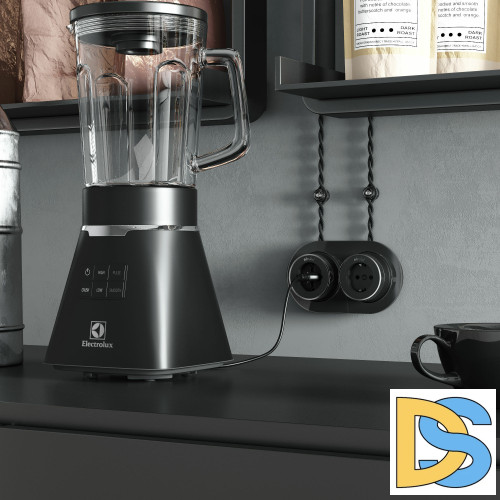 Розетка с заземлением Werkel Vintage черный матовый/хром W5871051 4690389174704