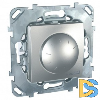 Диммер поворотно-нажимной, 400Вт LED универсальны, Алюминий, серия UNICA TOP/CLASS, Schneider Electric