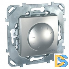 Диммер поворотно-нажимной, 400Вт LED универсальны, Алюминий, серия UNICA TOP/CLASS, Schneider Electric