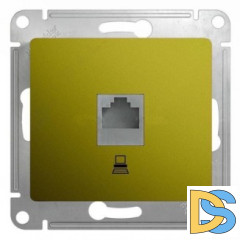 Розетка компьютерная 1-ая кат.5е, RJ-45 (интернет), Фисташковый, серия Glossa, Schneider Electric