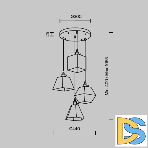Подвесной светильник Modestyle MS.155.480 BS