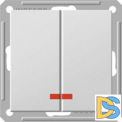 Выключатель Wessen 59 2-клавишный с подсветкой белый