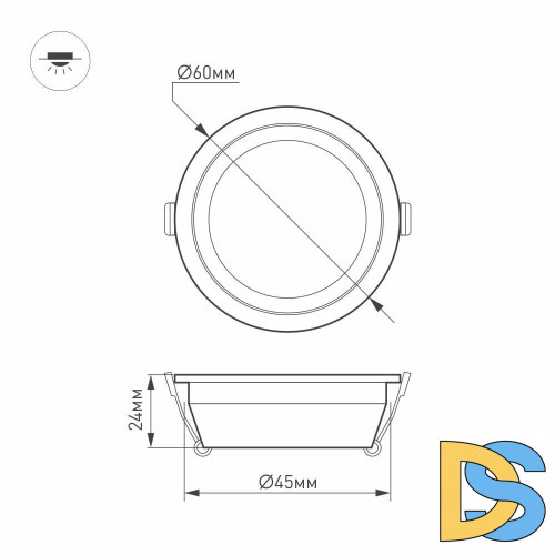 Мебельный светильник Arlight LTM-R60WH-Frost 3W Day White 110deg