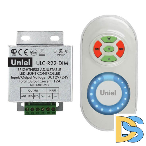 Контроллер для управления яркостью одноцветных светодиодов (05947) Uniel ULC-R22-DIM White
