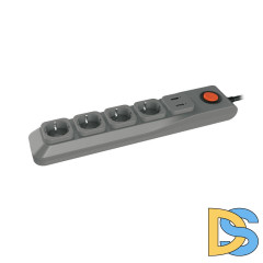 Cетевой фильтр (UL-00001761) Uniel 4гн х 3м с/з Lux S-GSL5-3U Grey