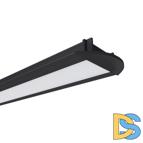 Профиль встраиваемый Apeyron ширина ленты до 10мм (рассеиватель, заглушки - 2шт) 08-02-ЧБ