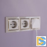 Рамка на 3 поста (слоновая кость/золото) W0031932