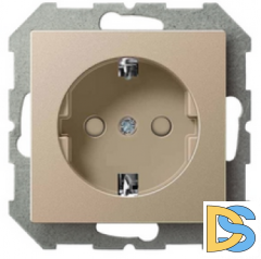Розетка с заземлением, со шторками Epsilon шампань