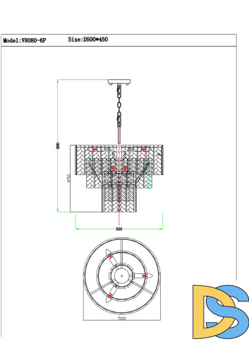 Подвесная люстра Moderli Alberto V8080-6P