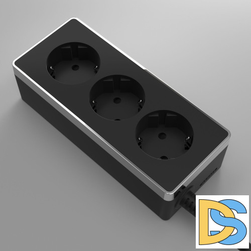 Удлинитель Werkel Gallant 3х2К+З, 3м. (черный W6523635