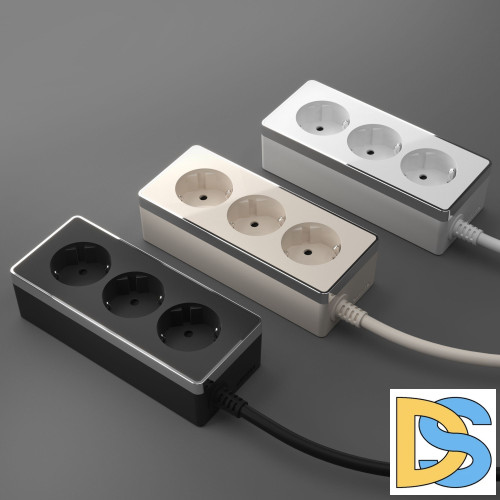 Удлинитель Werkel Gallant 3х2К+З, 3м. (черный W6523635