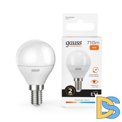 Лампа светодиодная Gauss E14 10W 3000K матовая 53110