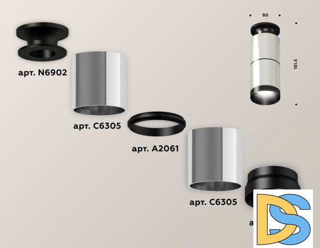 Потолочный светильник Ambrella Light Techno Spot XS6305080 (N6902, C6305, A2061, N6131)