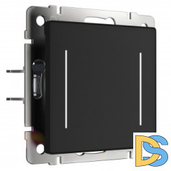 Сенсорный выключатель двухклавишный с подсветкой (черный) W4522008