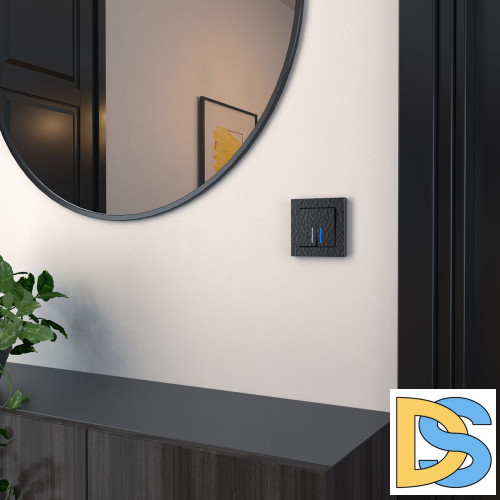 Выключатель Werkel Hammer двухклавишный с подсветкой черный W1220108 4690389162374