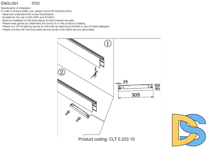 Драйвер для магнитного шинопровода Crystal Lux CLT 0.203 10 BL
