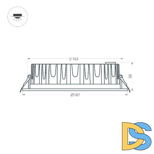Встраиваемый светильник Arlight MS-MIST-BUILT-R187-21W Day4000 (WH, 110 deg, 230V) 039063