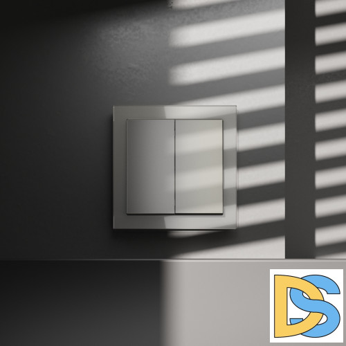 Перекрестный переключатель встраиваемый VOLTUM S70 двухклавишный 10А, (шелк)