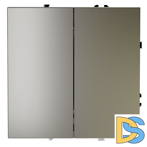 Перекрестный переключатель встраиваемый VOLTUM S70 двухклавишный 10А, (шелк)