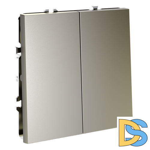 Перекрестный переключатель встраиваемый VOLTUM S70 двухклавишный 10А, (шелк)