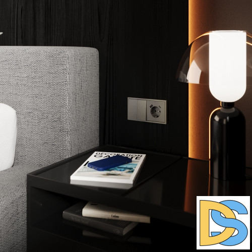 Перекрестный переключатель встраиваемый VOLTUM S70 двухклавишный 10А, (шелк)