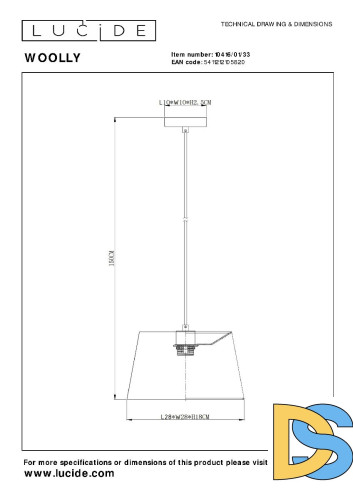 Подвесной светильник Lucide Woolly 10416/01/33