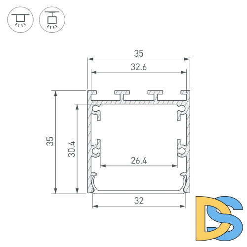 Алюминиевый профиль Arlight LINE-M-3535-3000 BLACK 053402