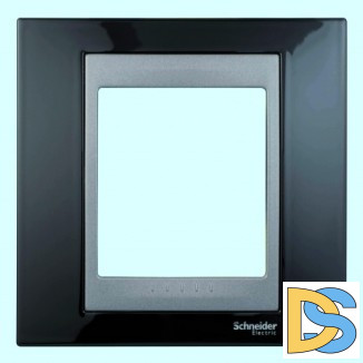 Рамка 1-ая (одинарная), Родий/Графит (металл), серия UNICA TOP/CLASS, Schneider Electric