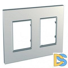 Рамка 2-ая (двойная), Серебро, серия Unica, Schneider Electric