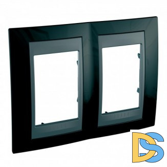 Рамка 2-ая (двойная), Родий/Графит (металл), серия UNICA TOP/CLASS, Schneider Electric