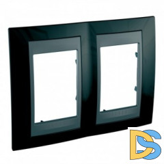 Рамка 2-ая (двойная), Родий/Графит (металл), серия UNICA TOP/CLASS, Schneider Electric