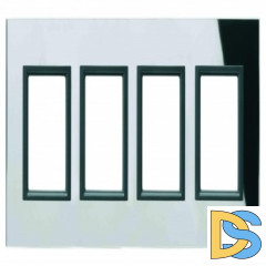 Рамка 4-ая (четверная), Стекло Черное, серия UNICA TOP/CLASS, Schneider Electric