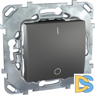 Выключатель 2-полюсный 1-клавишный 16А, Графит, серия UNICA TOP/CLASS, Schneider Electric